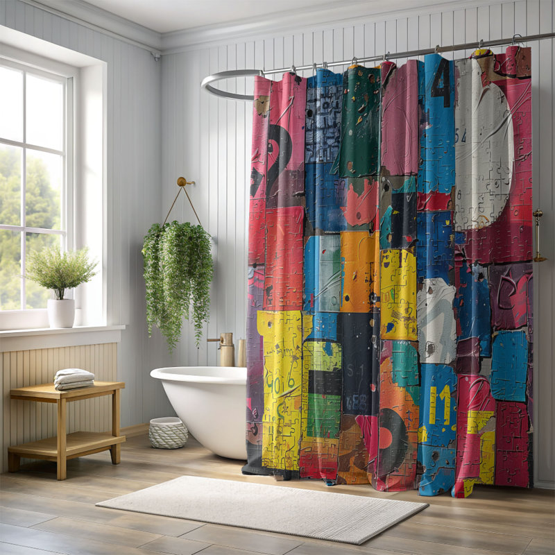 Rideau de douche Merry Patch - Premium, H 74 po x l 71 po