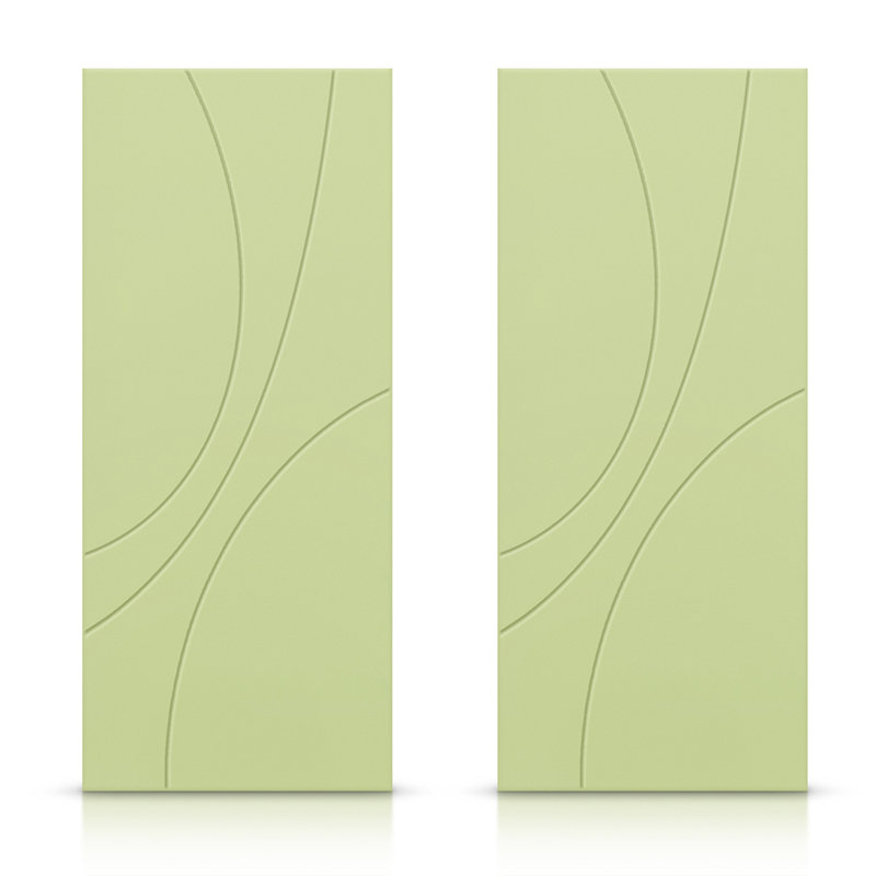 Portes de placard coulissantes à panneaux, Vert sauge, 60 po x 80 po