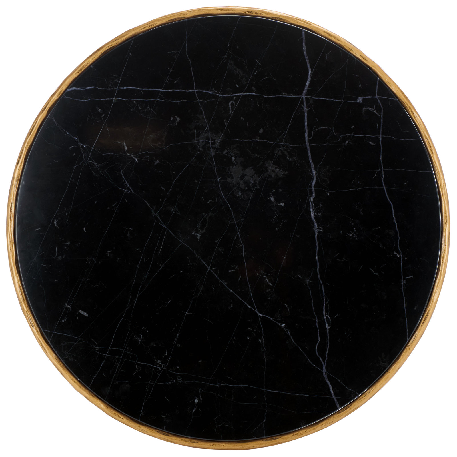 Evelynn 4 Legs Coffee Table, Brass, Marble, Black