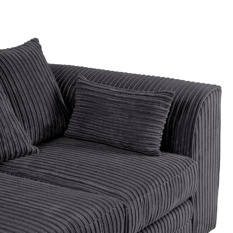 Moana 2 - Piece Living Room Set, Black, Left Hand Facing