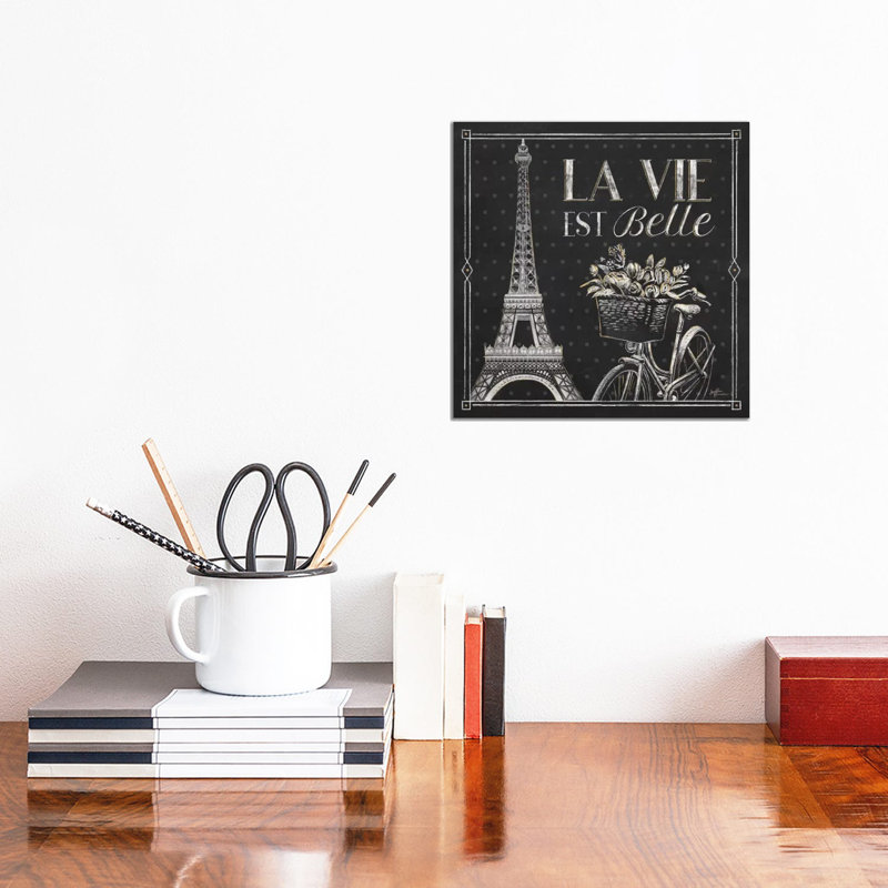 Vive Paris VI by Janelle  - Wrapped Canvas Typography, 30.48 cm H x 30.48 cm W