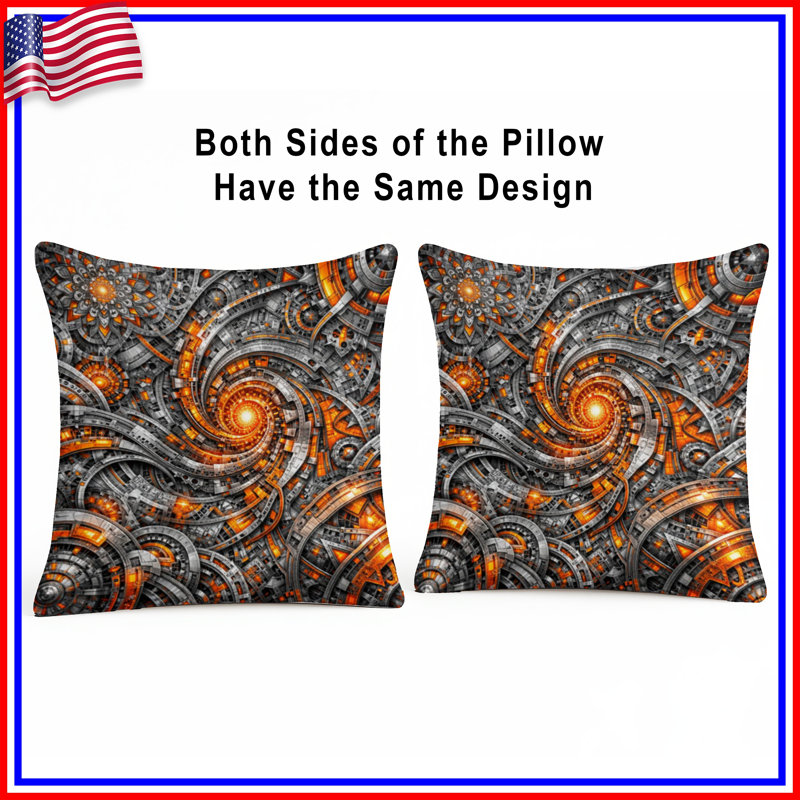Coussins Intricate Spiral Machines, 26 x 26 pouces