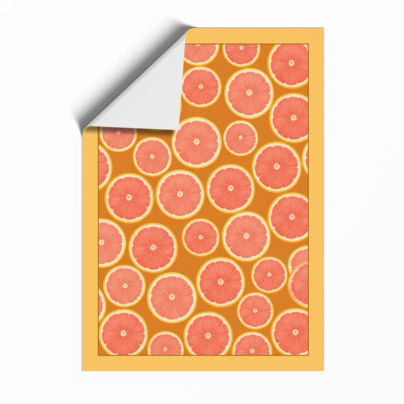 Citrus Slices Pattern Retro - Framed Print, A1 - 84.1 x 59.4 cm, Unframed