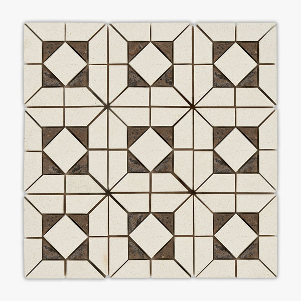 Brown Aino, Champagne Honed Rome Limestone Mosaic