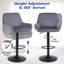 Swivel Upholstered Adjustable Height Counter Stool with Metal Frame-1994908339