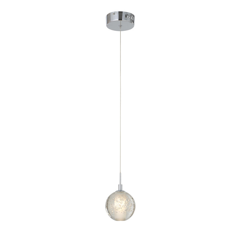 Luminaire suspendu chromé simple 1 lumière Zkerle