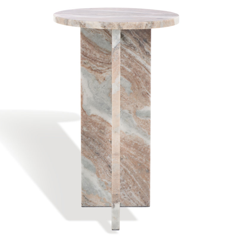 Devlin Marble Drink Table, Beige