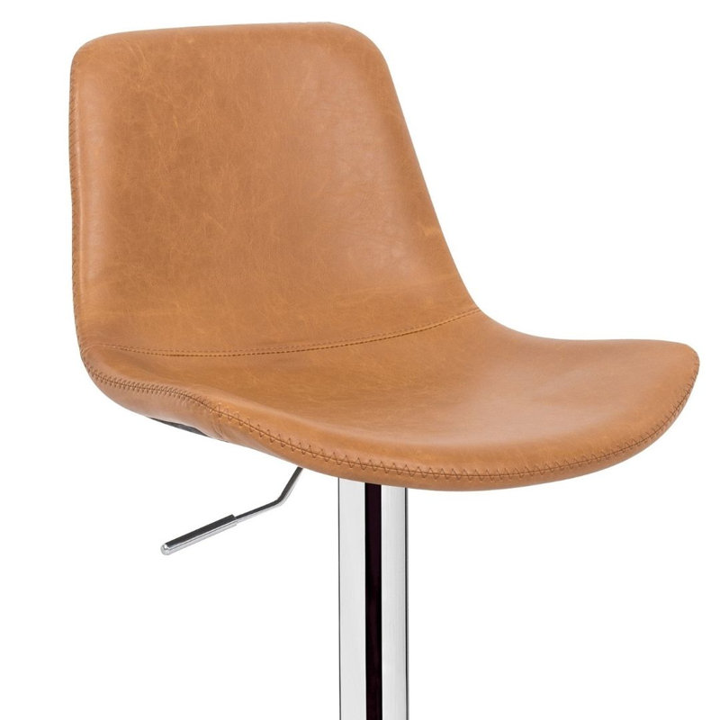 Tabouret tournant à hauteur réglable Zachery, Brun clair
