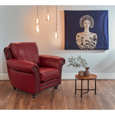 Stephie 46" Wide Top Grain Leather Club Chair