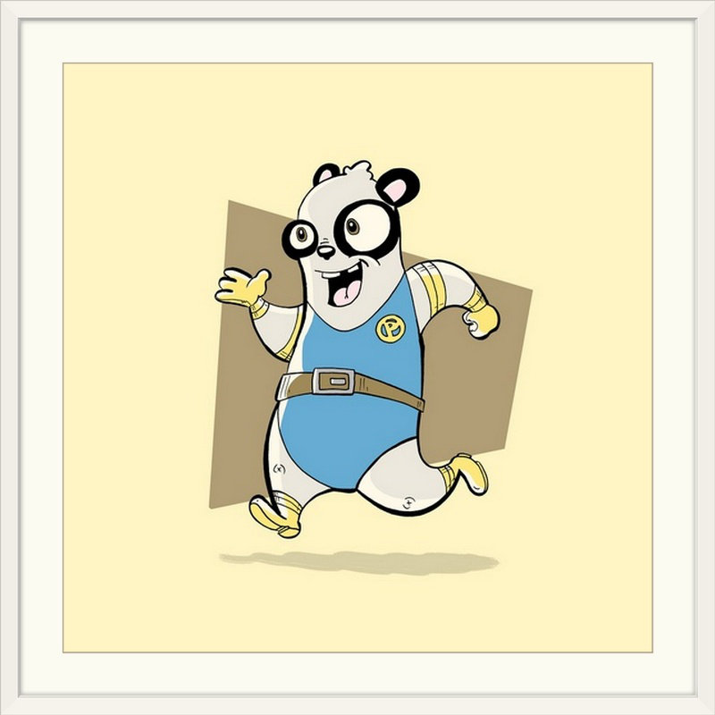 « panda-superhero animal art », impression, H 35 po x l 35 po x P 1,5 po, Toile