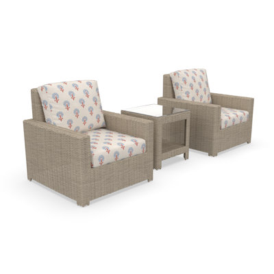 Outdoor Patio Lounge Chair With End Table Set And Sunbrella Cushions