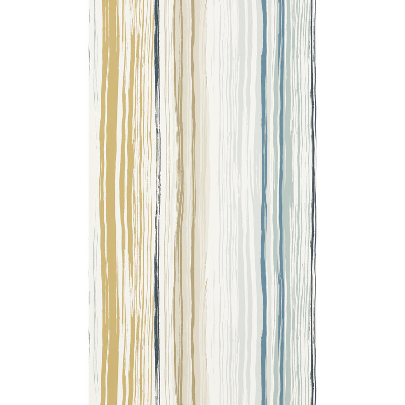 10.05m x 52cm Matte Wallpaper Roll, Denim/Ochre/Slate