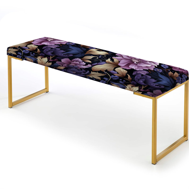 Banc floral rembourré or, Darkened Dreams Moody Patterns