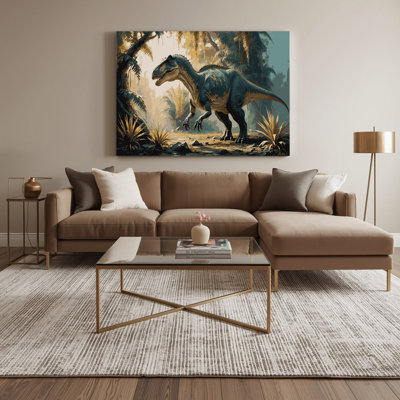 «Dinosaur Ampelosaurus», art mural sur toile grise