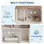 Double Cat Litter Box Cabinet, Hidden Enclosure with Sisal Posts & Mat, x-White
