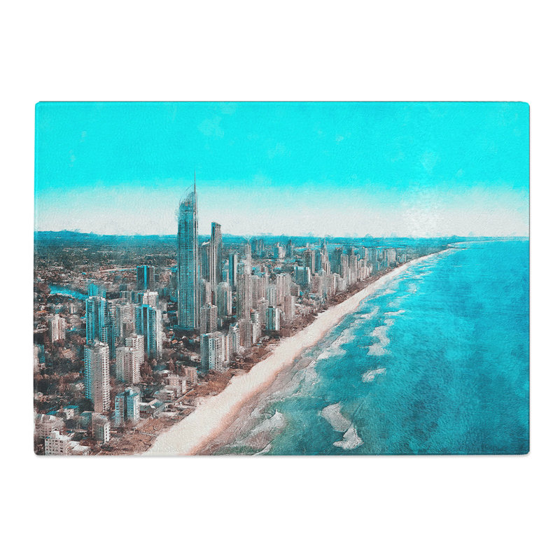 Tempered Glass the Gold Coast in Australia Chopping Board, 28.5 cm x 39 cm