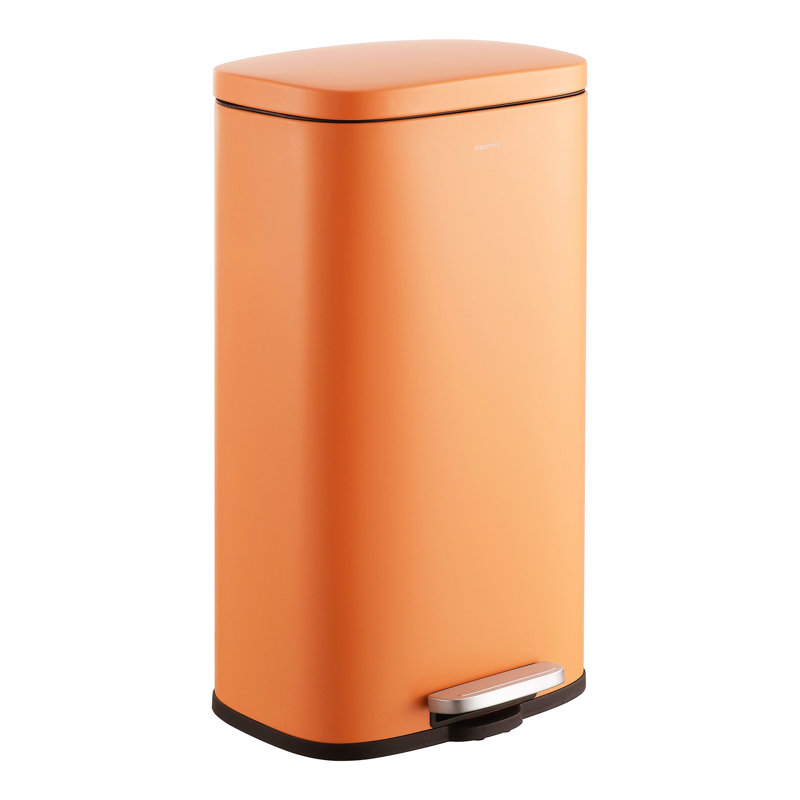 Carrot Cake Orange Steel Step-On Trash Can - 8 Gallons