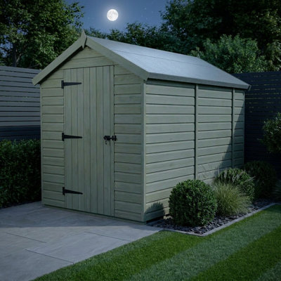 Total Sheds 7ft x 11ft Apex Garden Shed - Single Door - No Windows - Pressure Treated Timber - UK Manufactured