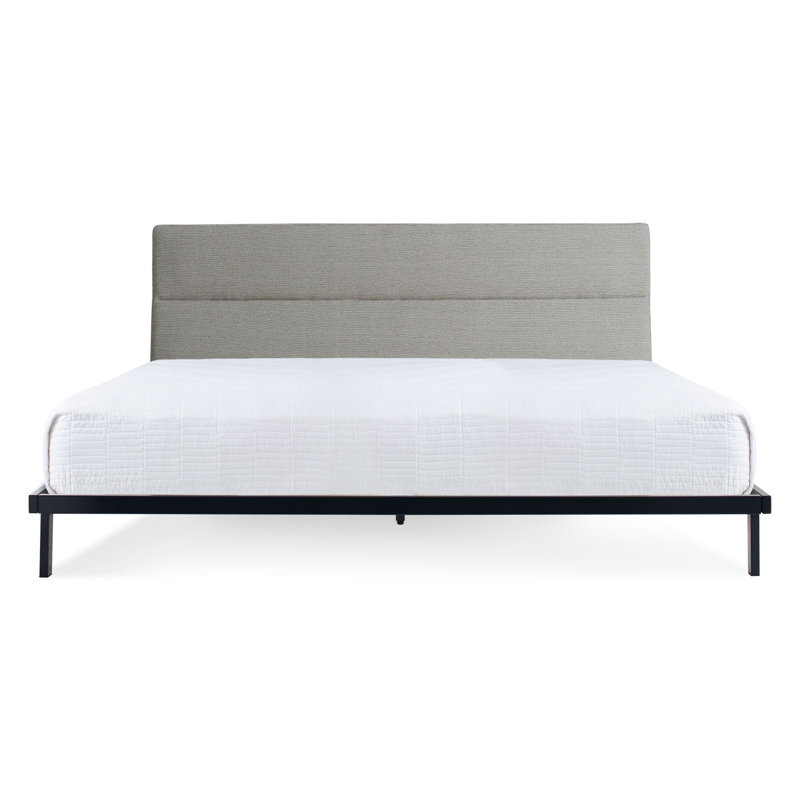 Station Upholstered Metal Platform Bed, King, Navy/Edwards Navy