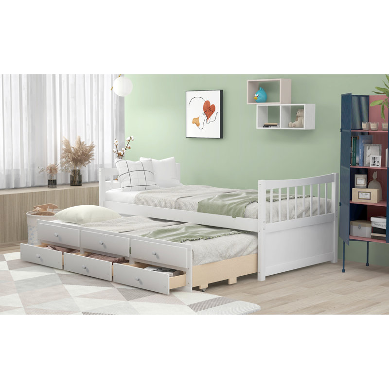 Twin Daybed With Trundle And Drawers - Enhance Your Bedroom Ambiance White Maximize