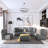 Latitude Run 3 - Piece Living Room Set - Modular Sleeper Sectional with Ottoman - L-Shaped Convertible Sofa Bed for Small Spaces-881111556