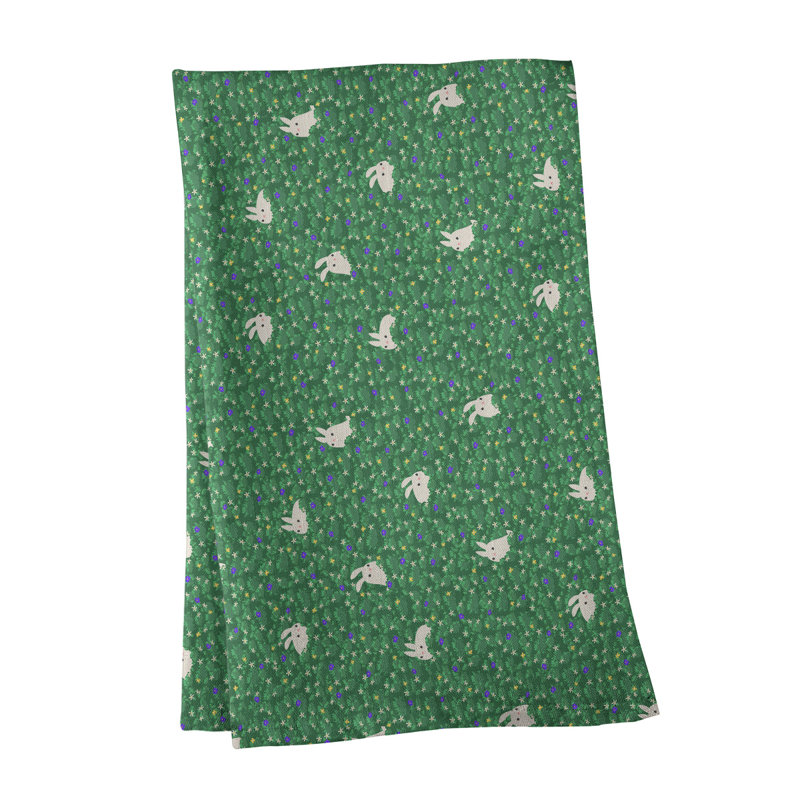 Serviette de lapin lapin à motif lapin, Polyester sergé, Vert / Bleu