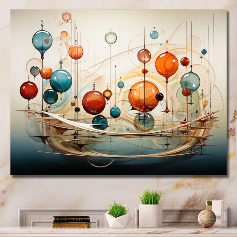 " Kinetic Art Mobile Symphony ", 34" H x 44" W x 1.5" D, Wrapped Canvas