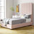 Solid Wood and Upholstered Low Profile Platform Bed-484596459-484596457