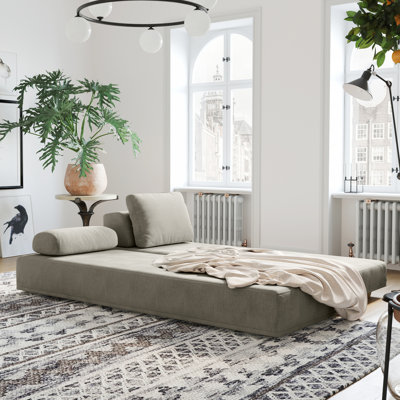 Lit de jour Balshan - Méridienne rabattable avec matelas et oreillers en mousse viscoélastique de qualité supérieure