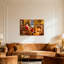 Noël, père Noël se détendant près d'une cheminée, scène de Noël