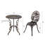 Ensemble bistro 3 pièces pour table bistro et chaises d'extérieur, bistro en aluminium coulé à motif rose pour balcon de jardin, résistance durable à la rouille et aux intempéries, bronze rose-128722902