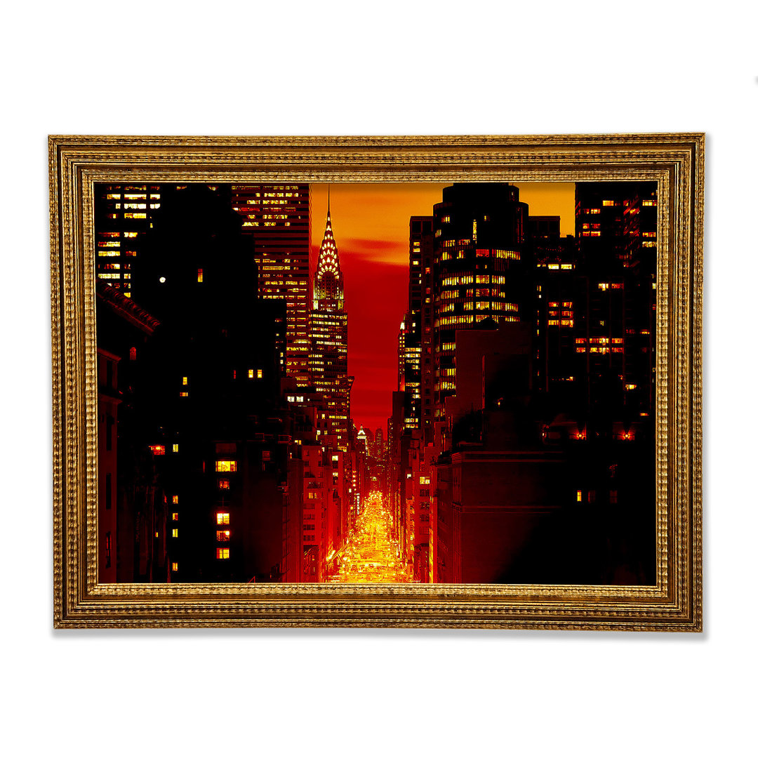 Empire State Building Feuerrot - Druck