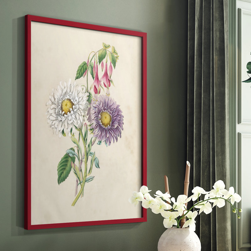 Antique Garden Bouquet III, reproduction encadrée - bois massif, Brun, H 20 po x l 16 po