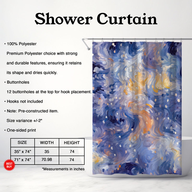 Rideau de douche casse-tête, H 74 po x l 71 po