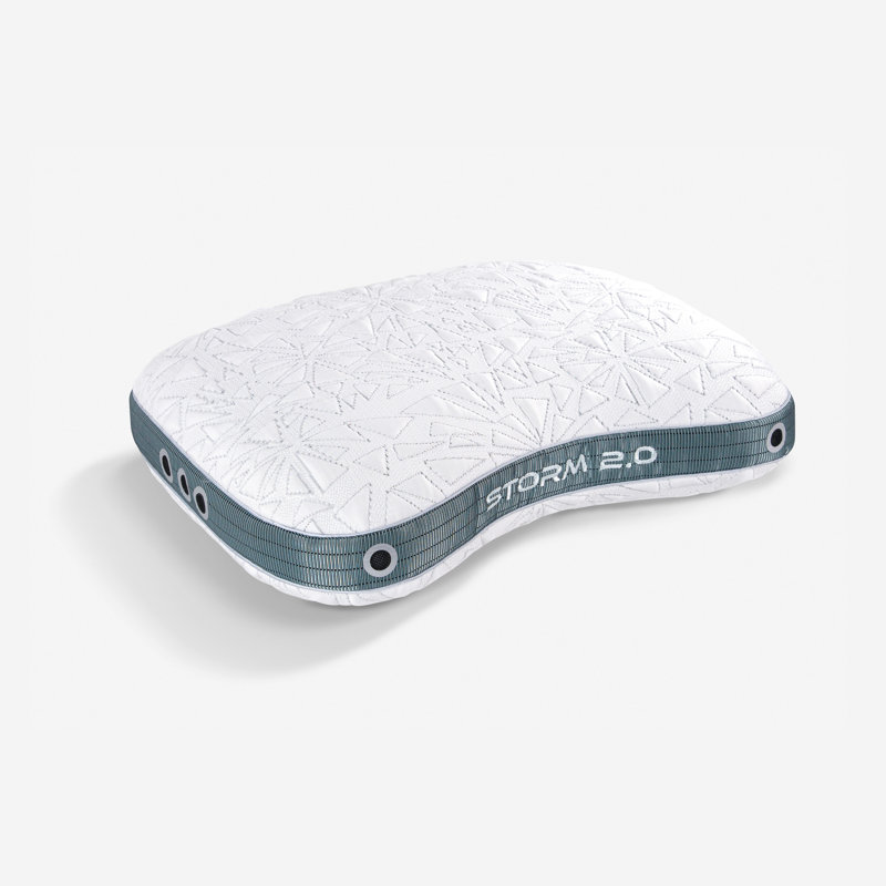 Bedgear Storm Cuddle Curve Performance Cooling Pillow for Side Sleepers- Medium Firmness, 2.0