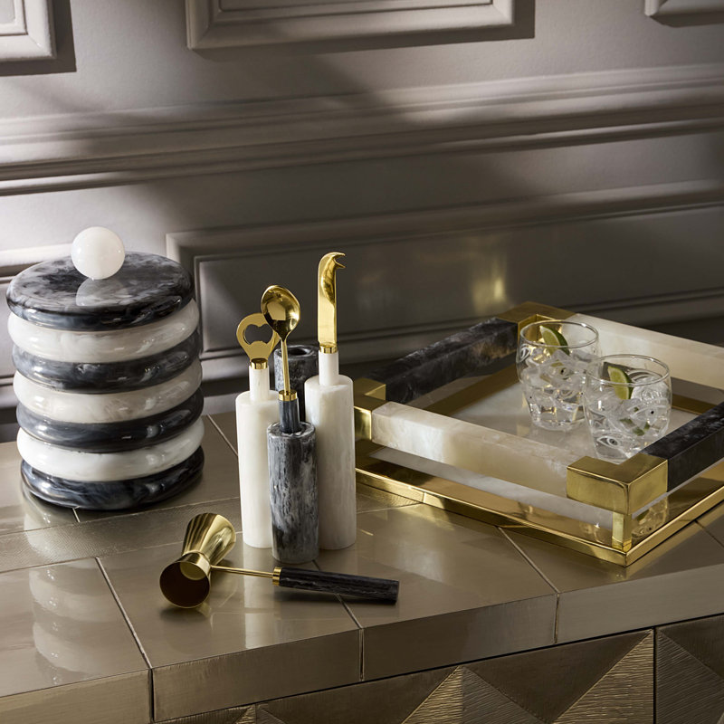 Como Black & White Barware Set