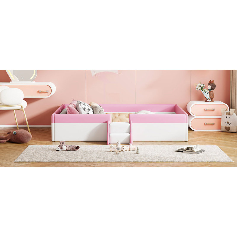 Lit plateforme Bottorff, Simple, Rose/Blanc