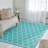 Teal Rectangle Polypropylene Rug-262134658