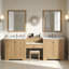 Meuble-lavabo double avec lavabos en céramique, comptoir en pierre reconstituée et rangement spacieux, tiroirs à fermeture en douceur