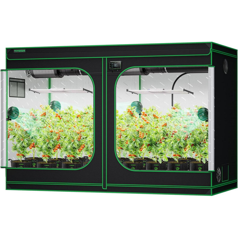 120"x60"x80" Grow Tent with Observation Window and Floor Tray for Hydroponics Indoor Plant