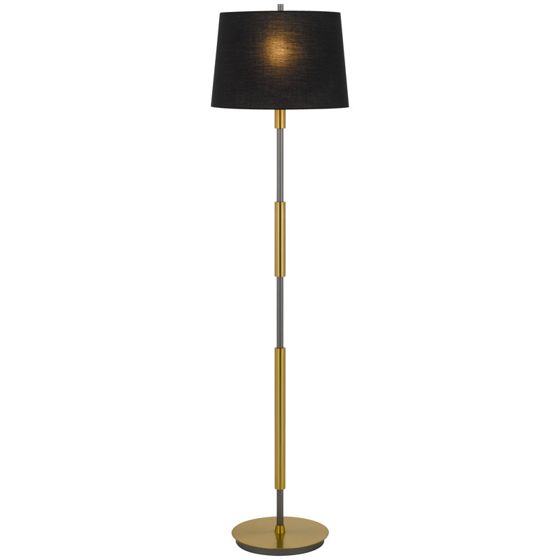 Lampe sur pied traditionnelle 60 po Tamarius, Doré, Noir, noir, noir, noir