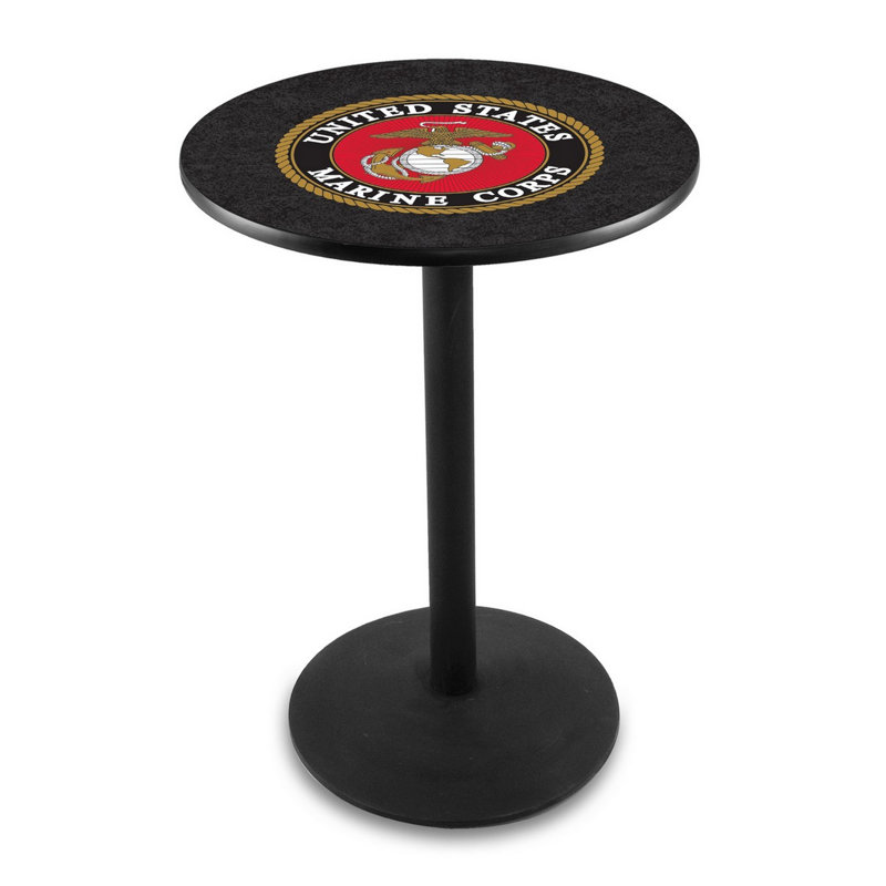 Table bistro militaire 36 ", Corps de la marine des États-Unis, Noir froissé