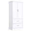 Tall Bathroom Storage Cabinet, Cabinet With Two Doors And Drawers, Adjustable Shelf, MDF Board, White, Two Packages