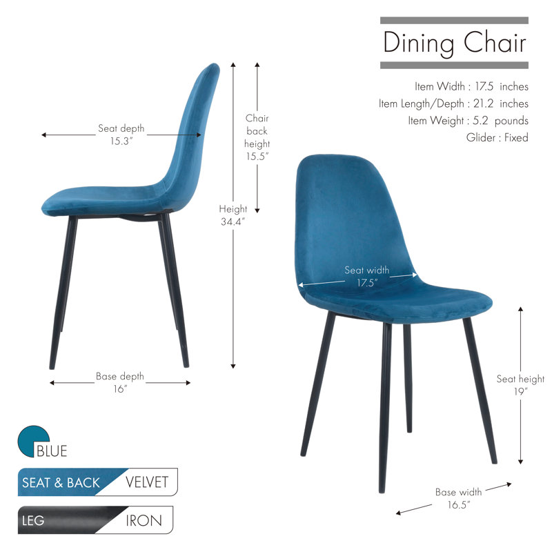 Kessel Upholstered Dining Chair, Blue
