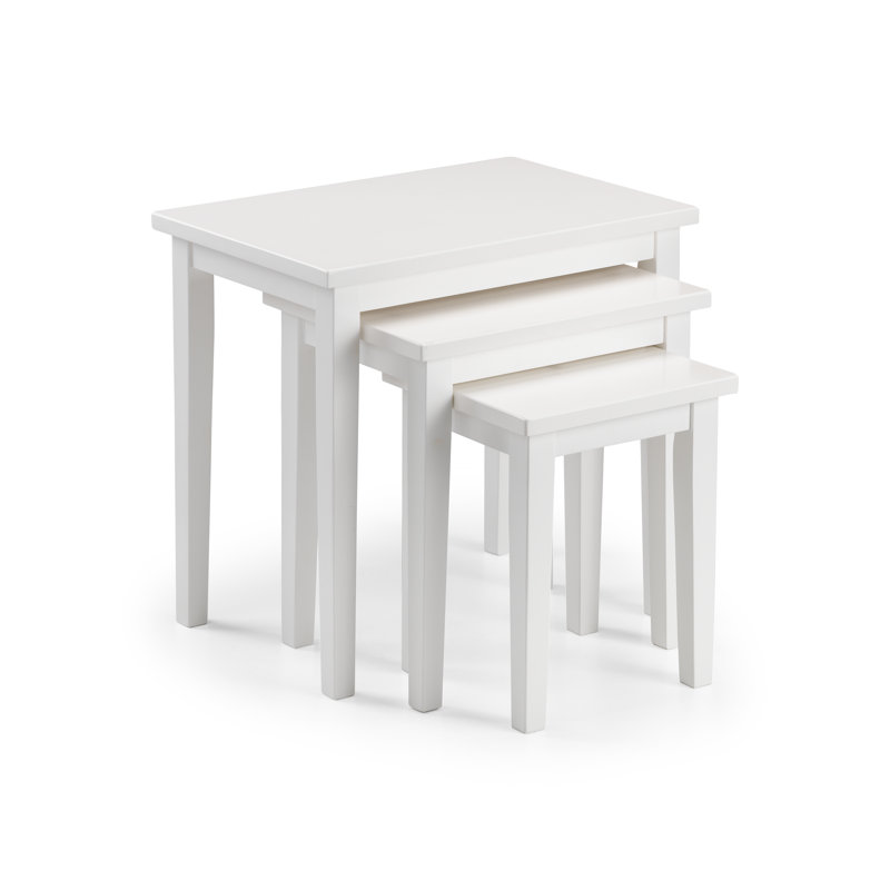 Elvina Solid Wood Nesting Tables, White