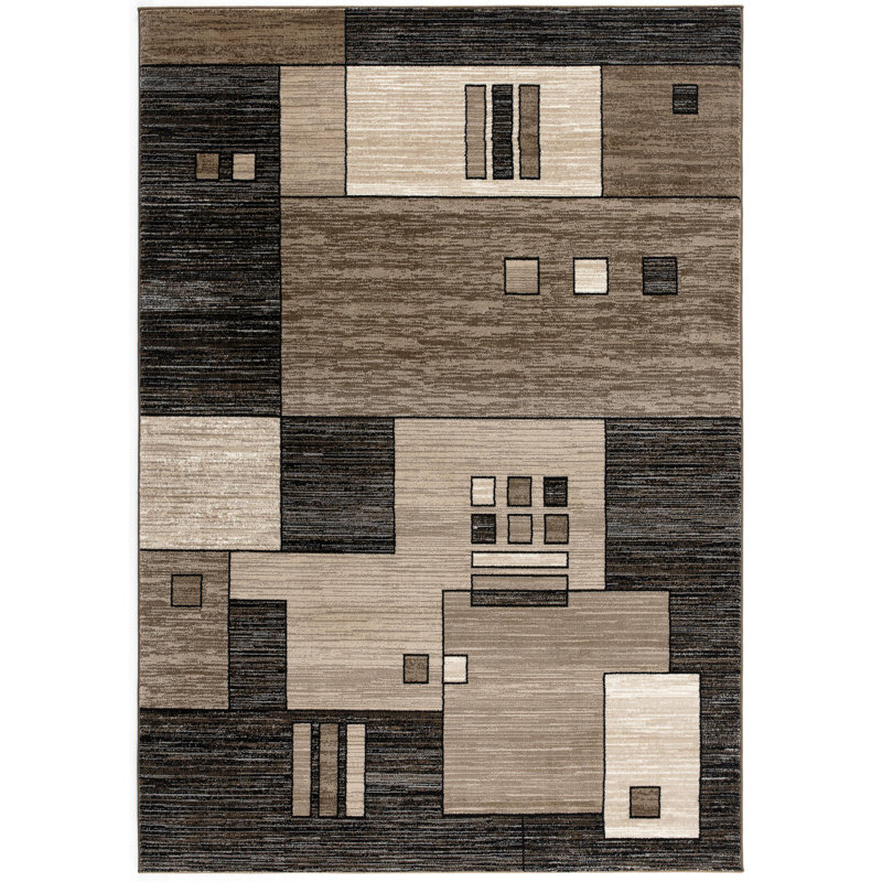 Dillup-Jones Abstract Brown/Grey Area Rug, Rectangle 2' x 2'3"