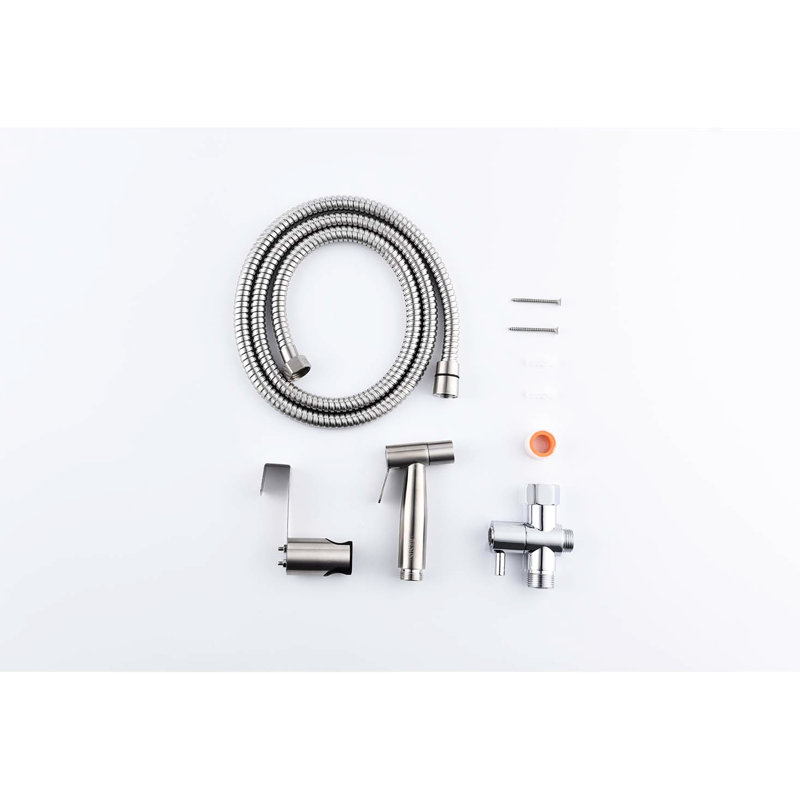 Bidet pour salle de bain - Métal argenté, jet et jet doux, hygiénique, jet facile à installer deux modes, rouille, rappel