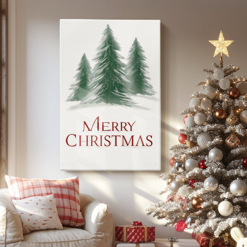 «Frostlit Snow Blessing» - Toile tendue avec châssis de qualité supérieure, H 27 po x l 18 po