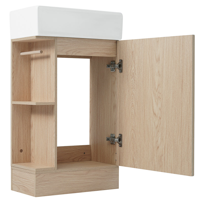 18.6" Bathroom Vanity with Sink, Natural