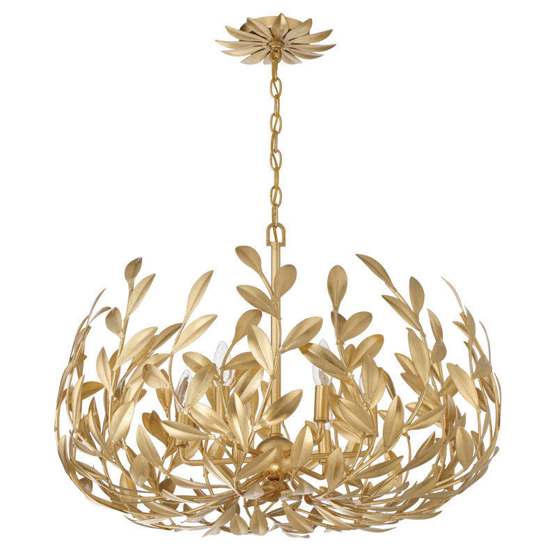 Lustre 6 lumières Conde, Or antique